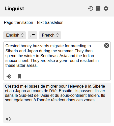 The Linguist in-Browser Popup screenshot